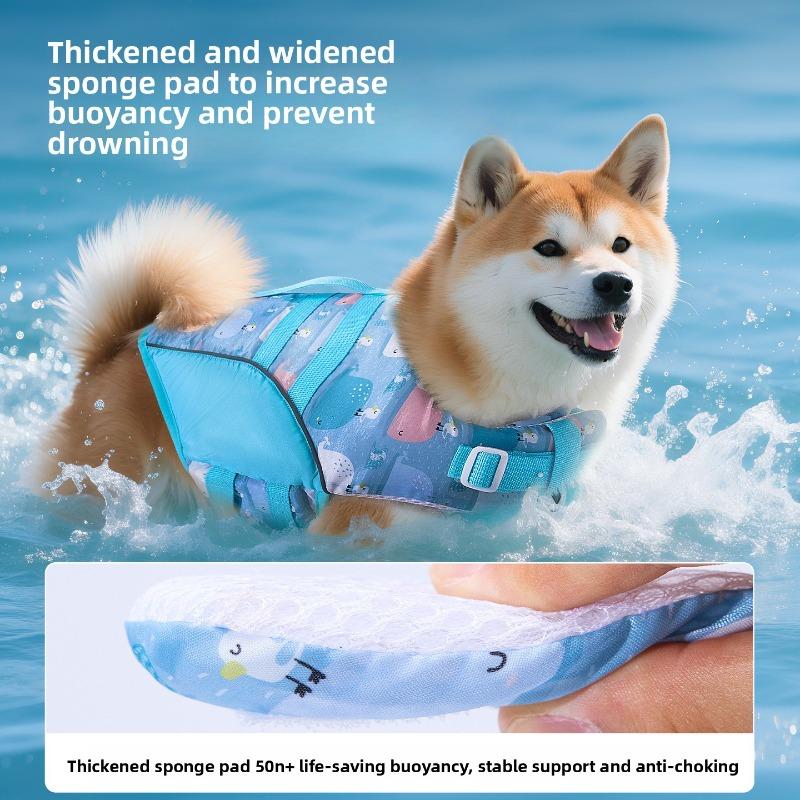 Pet Dog Life Jacket Swimsuit Summer Medium and Small Dog Shiba Inu Teddy Play Water Clothes Puppies Summer Swimsuit