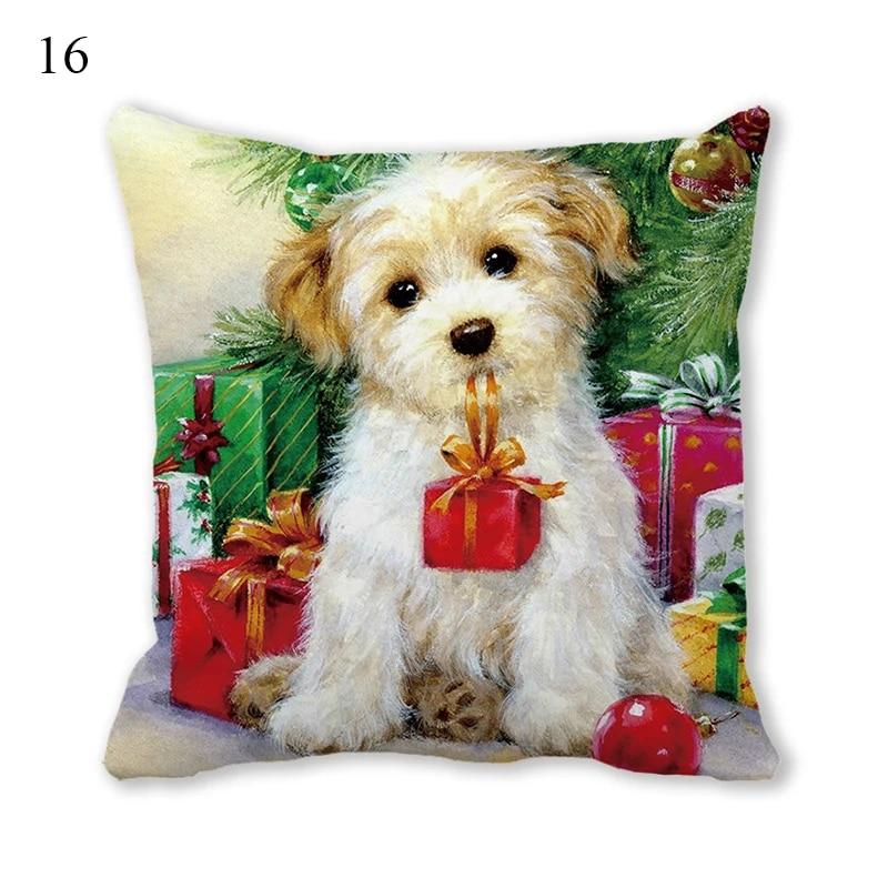 Husă de pernă de Crăciun Animal Câine Pisică Ghirlanda de biciclete Pom de Crăciun Decor de Crăciun Birou Canapea Pat Mașină Husă de pernă