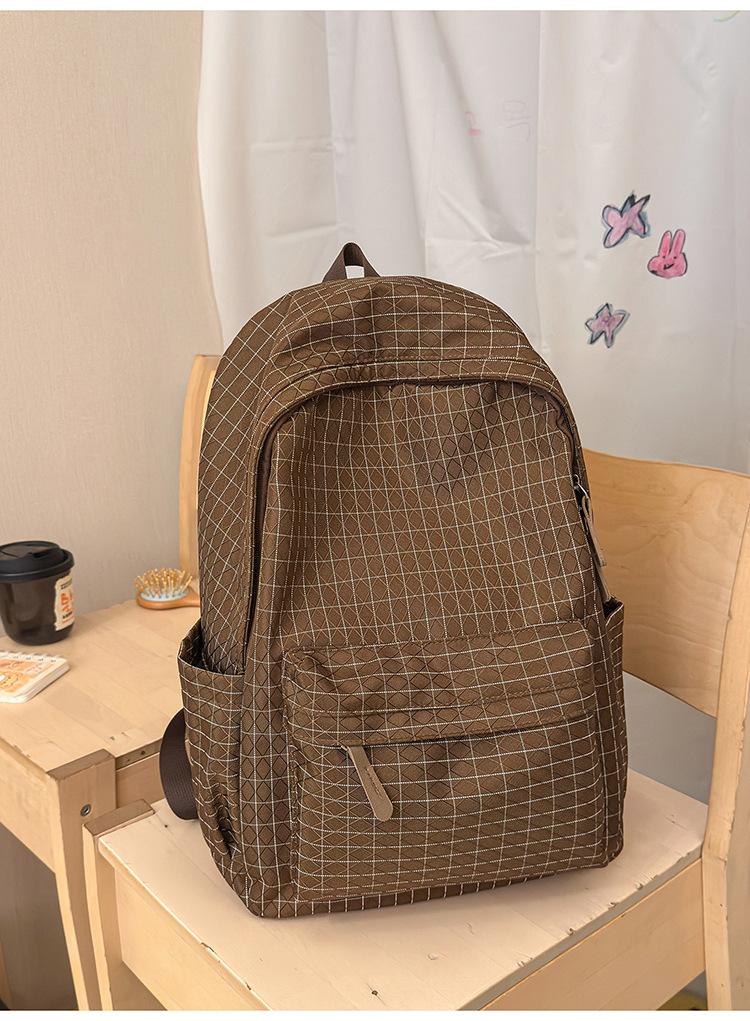 Schoolbag high value fashion plaid backpack couple style commuter leisure large capacity schoolbag lightweight trend versatile backpack