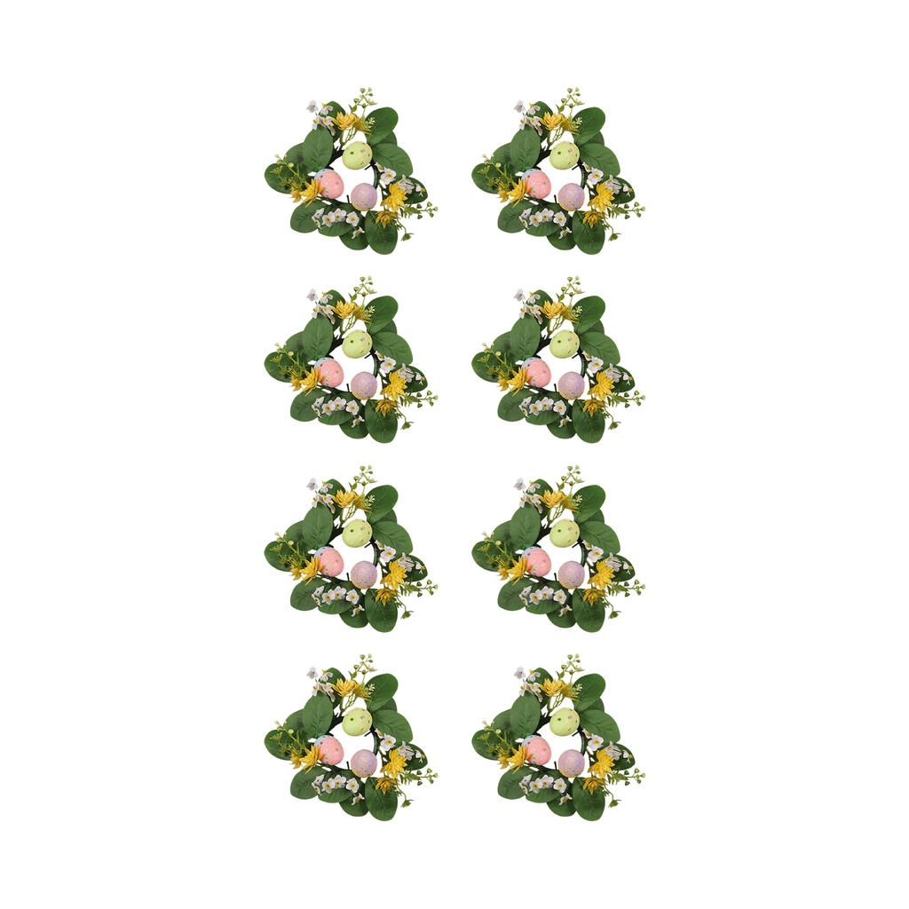 3D 20cm Easter Party Artificial Flower Desktop Decoration Candlestick Candle Wreath Arrangement Easter Egg Wreath
