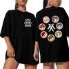 Camiseta Monsta X Shownu Unisex TShirt Hip Hop Streetwear Harajuku Cotton Kpop Yoo Kihyun Camisa Double Side Korea Clothes