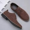 Men Casual Shoes Lace Up Oxfords Business Formal Dress Leather Shoes Derby Shoe Black Platform Sneakers