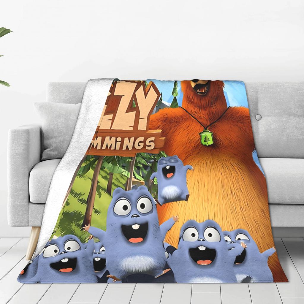 Grizzly und Lemminge Überlebensreisen Decke Warm Weich Lustig Plüsch Bettwäsche Überwürfe Für Kinder Outdoor Flanell Tagesdecke Bettbezug