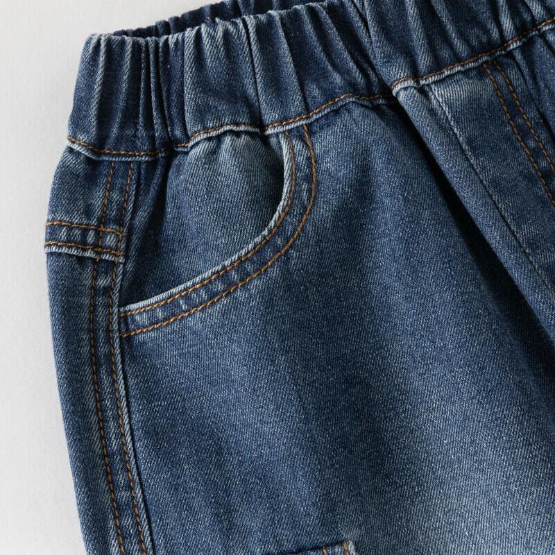 DAVE & BELLA Boys' Spring Denim Wide-Leg Straight Jeans