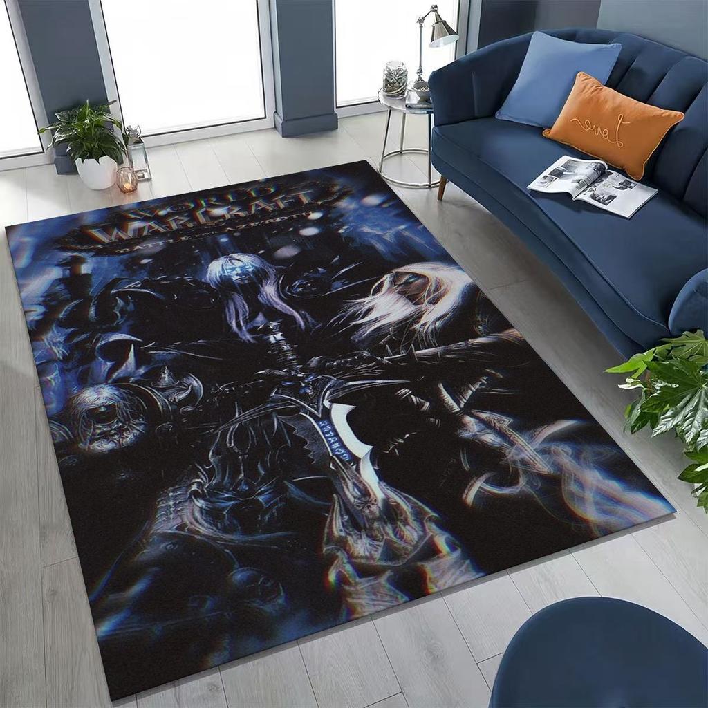 WOW World of Warcraft Arthas Demon Illidan Sylvanas Rug for Bedroom Living Room Sofa Home Doormat Decor, Kids Non-slip Floor Mat
