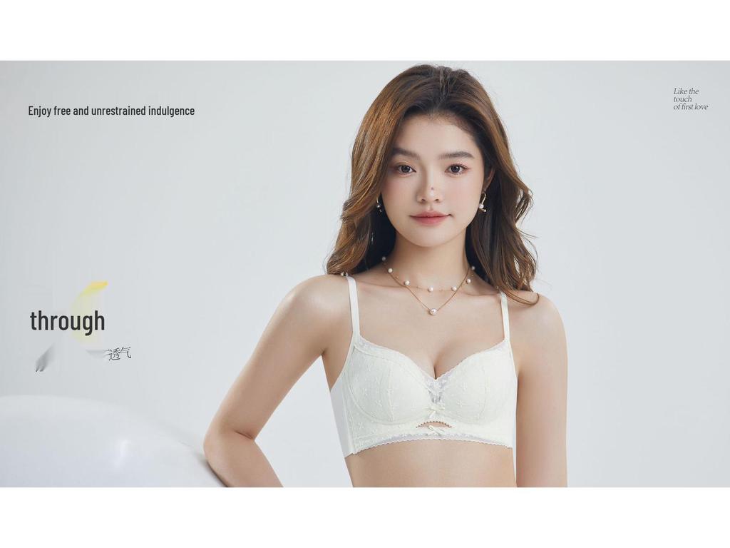 Retro Lace Underwire-Free Bra: Breathable, Comfortable, Summer Style for Small Chest, Thin Cup