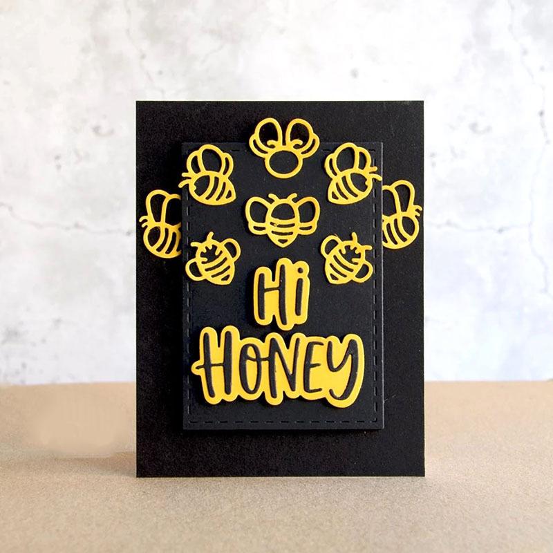 Seven Little Bees Metal Cutting Dies for Scrapbooking Embossing Stencils Card Making Craft Decor