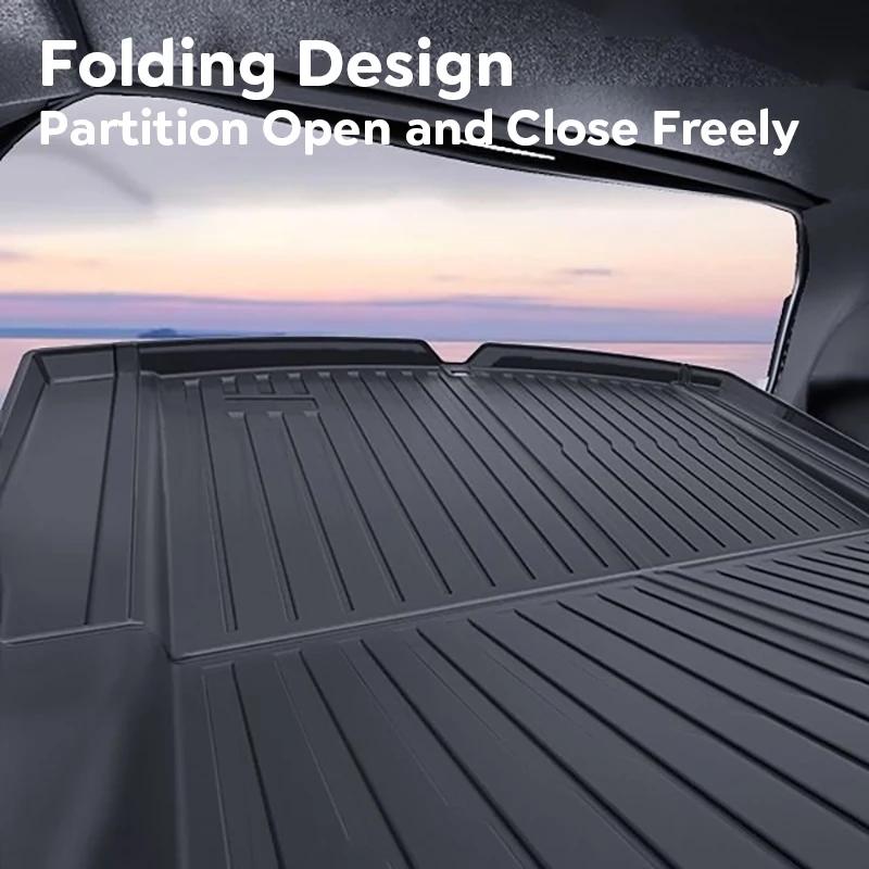 For Tesla Model 3 Highland 2025 2025 Front and Back Trunk Mat TPE Carpet Waterproof Weather-resistant Pads Up and Down Layer Mat