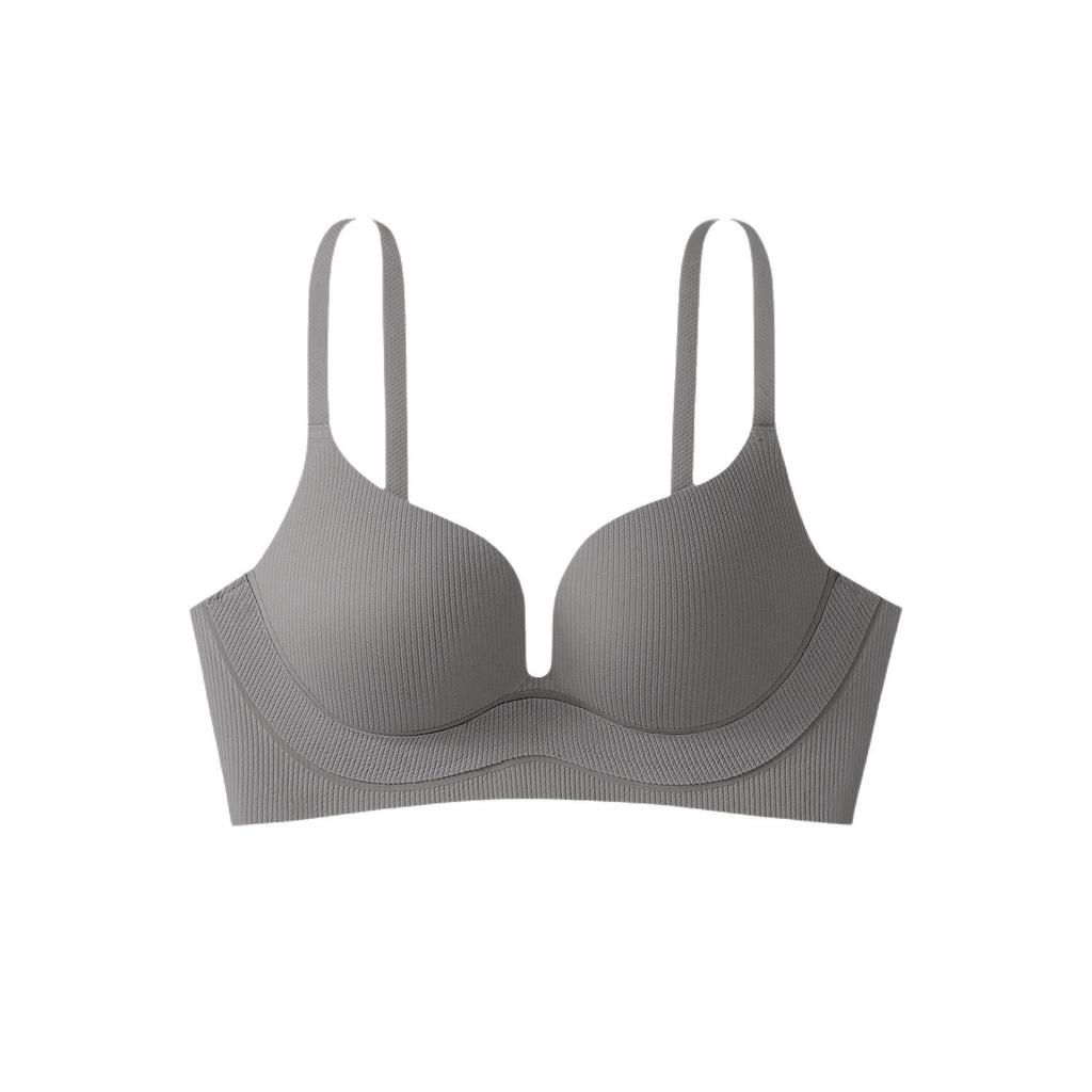 Damen-Unterwäsche kleine Brüste formen und zeigen großer tiefer V-Ausschnitt sexy nahtlos weiche Stütze Brust Anti-Hänge-BH ohne Bügel