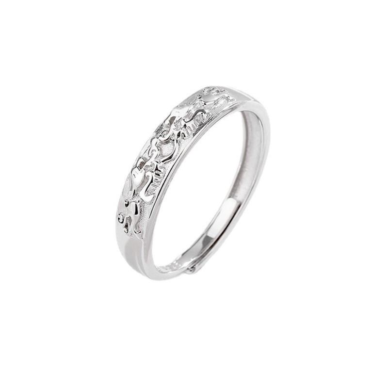 S999 Sterling Silver Wealth & Luck Pixiu Couple Rings, Men & Women, Simple Retro Gift