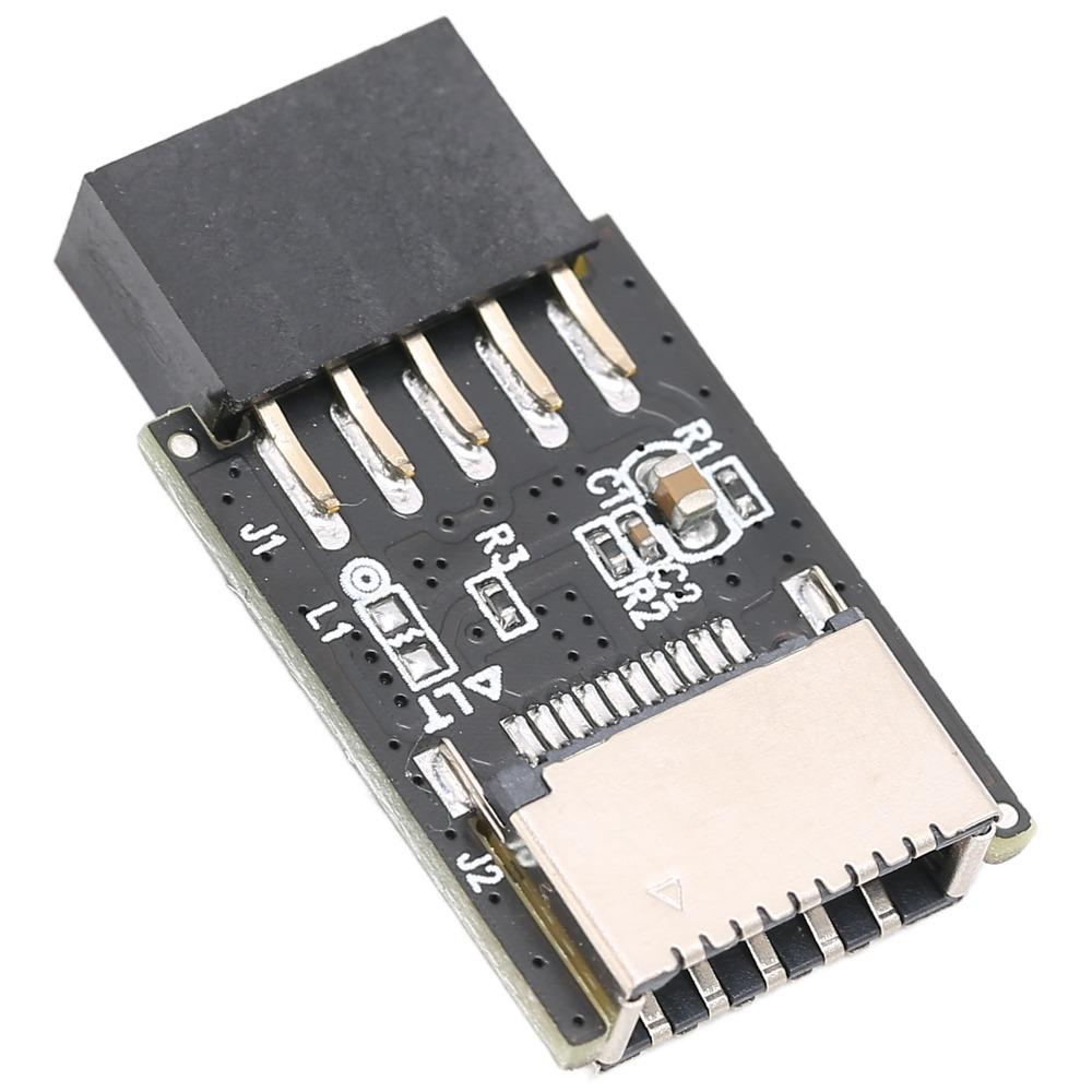 Fast Transfer USB2.0 to Type E Adapter Internal Header Black Front Type E Adapter Motherboard USB2.0 Adapter PCs Front Panel