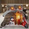 Christmas Bedspread Queen/Full Xmas Tree Quilted Coverlet for Boys Girls,Cartoon Festival Theme Quilt Set Happy New Year Bedding