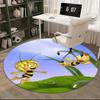Bee Happy Chair Mat - Round Carpet for Home Decor, Office Use, Gift Idea - Suitable for Bedroom