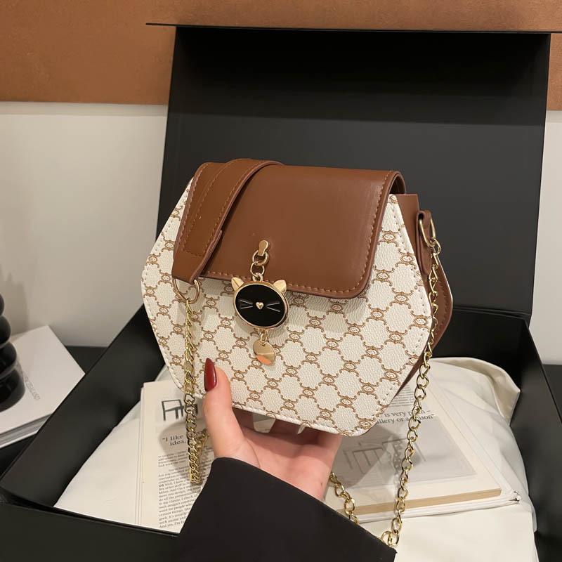 

2025 Hexagonal Diamond Women s Crossbody Bag - Stylish, Versatile Chain Shoulder Bag білий