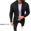Cappotto Maglione da Uomo Colore Unito Tasche Autunno Inverno Cardigan a Maglia a Righe
