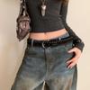 Fashion Pin Buckle Suede Leather Belt Luxury Design Versatile Women Maillard Waist Belt Rivet Waistband Coat Skirt Decoration