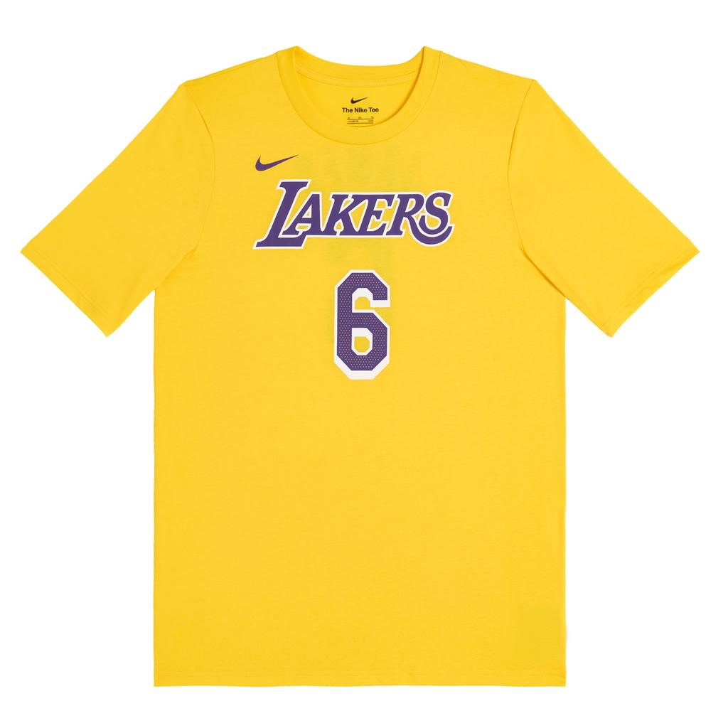 Nike NBA T-Shirt Los Angeles Lakers LeBron James 6 Comfortable Soft Lightweight Breathable Short Sleeve Kids Tops Gold 3Z2B7BCMW-LAK06