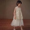 Hacikis Girls' Flower Sleeveless Mid-Length Dress