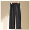 Mom’s Fleece-Lined Wool Pants - Warm, Thickened Flannel for Elderly, Straight-Leg Style, Perfect for Autumn & Winter
