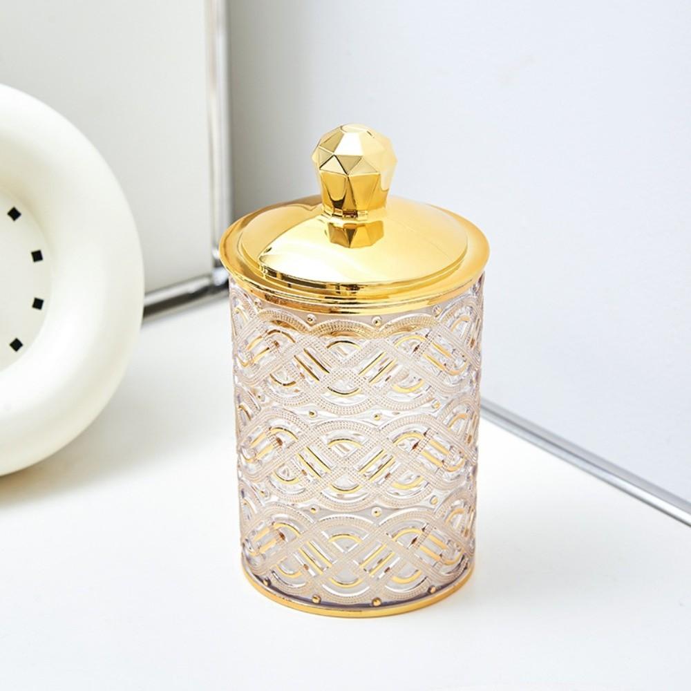 New Rubber-sealed Lids Plastic Sealed Jar Airtight Transparent Food Storage Container Golden Storage Box Storage Organization