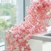 2Pcs Wedding Party Backdrop Diy Home Garden Decor 180Cm Artificial Cherry Blossom Garland Fake Flower Vine Wall Decoration
