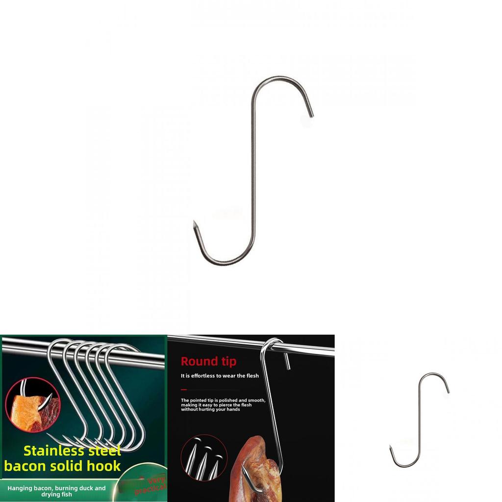 Stainless Steel Meat And Sausage Hooks Set For Kitchen Storage And Cooking