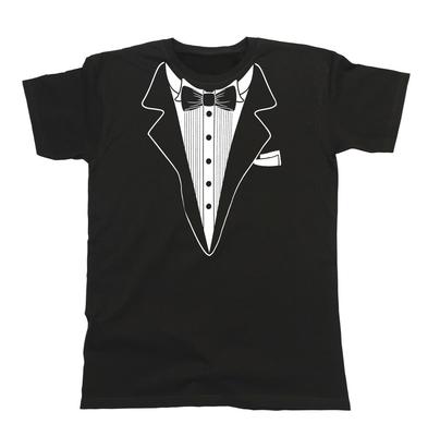 Tuxedo Mens  T-Shirt Suit Tie Wedding Fancy Dress Stag Party Dinner Gift