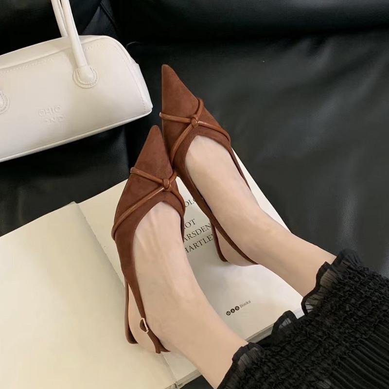 Fashion Bailamos 2025 New Brand Women Sandals Thin Med Heel Outdoor Dress Mules Fashion Shallow Slip On Ladies Slingback Shoes
