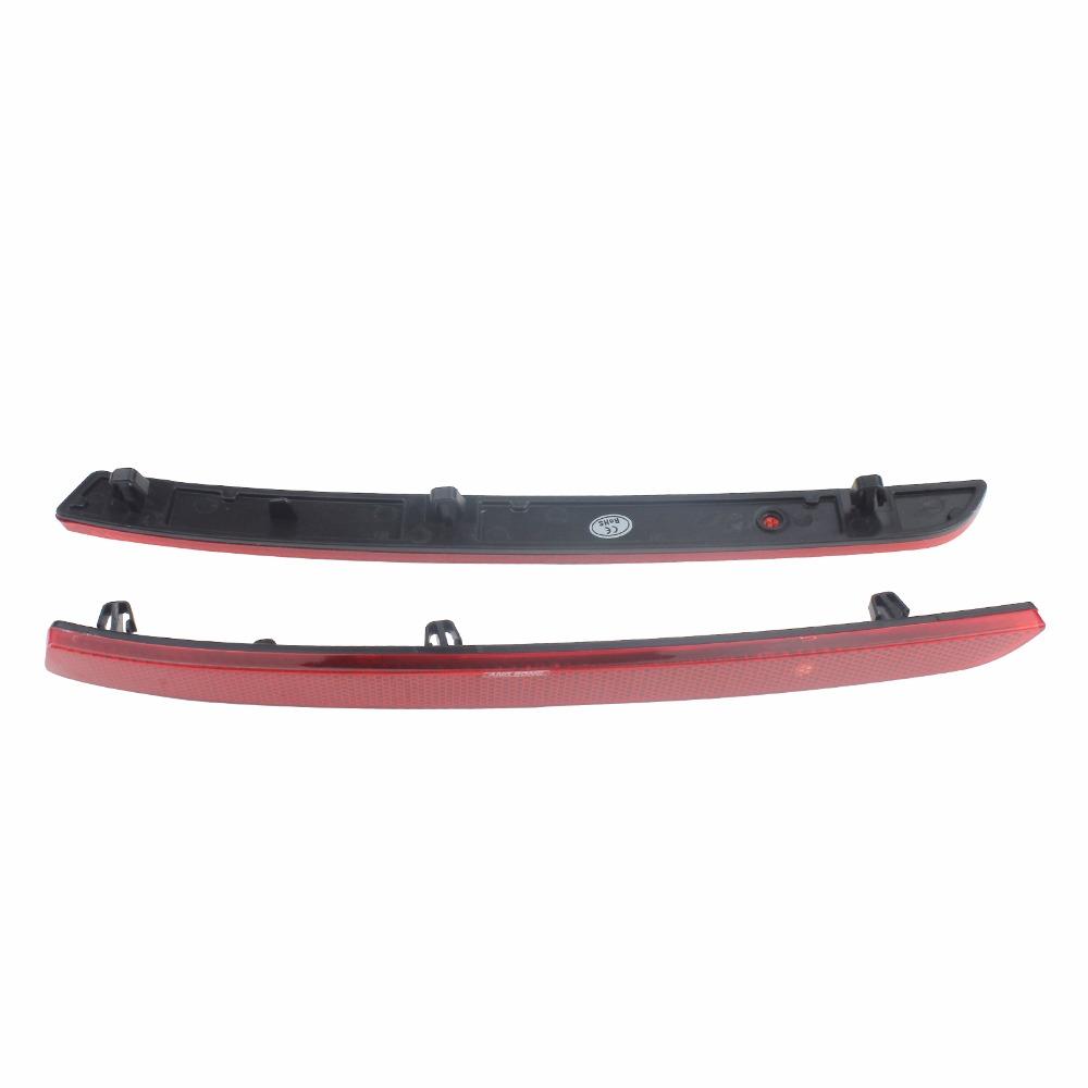 ANGRONG 2x For VW Transporter T5 Multivan Caravelle Rear Bumper Reflector Red Lens 2012-2016 No Light