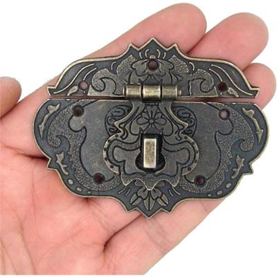 Antyczne Zapięcia Haczyki Zatrzaski Vintage Brązowe Ozdobne Haczyki Zamki ze Śrubami do Drewnianego Pudełka Rzemiosło Etui Skrzynia na Biżuterię Meble