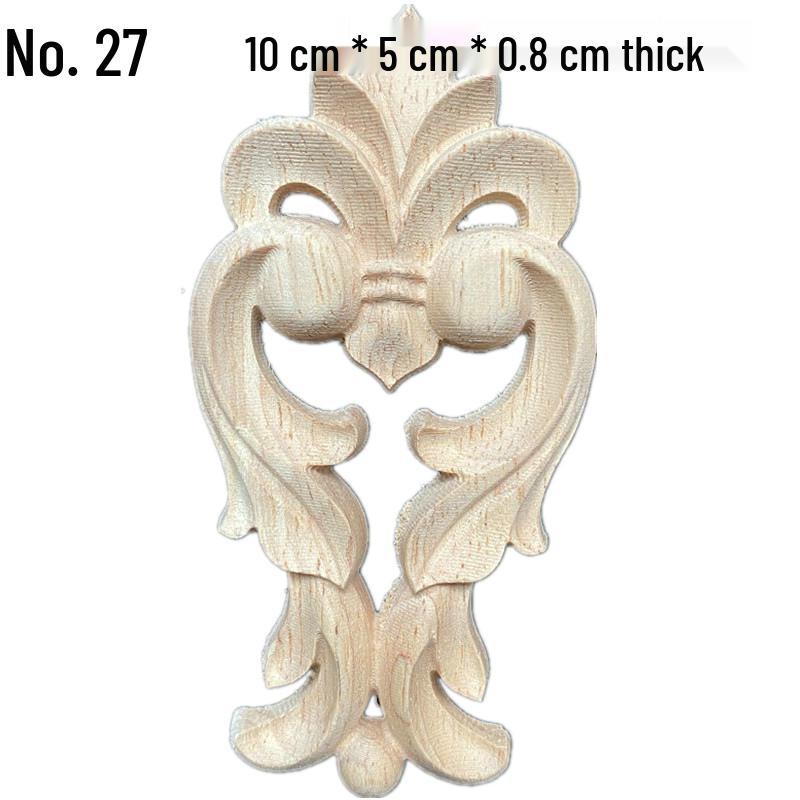 Europäische Massivholz-Schnitzerei-Applikation: Dekorative Blumen Schleife für Wände & Möbel