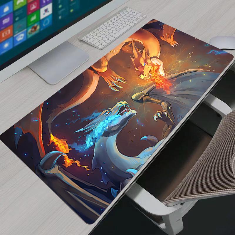 Mouse Pad Pokemon Pikachu Large Gamer Gaming Accessories Speed Keyboard Rubber Lock Edge Desk Mat Laptop durable mousepad