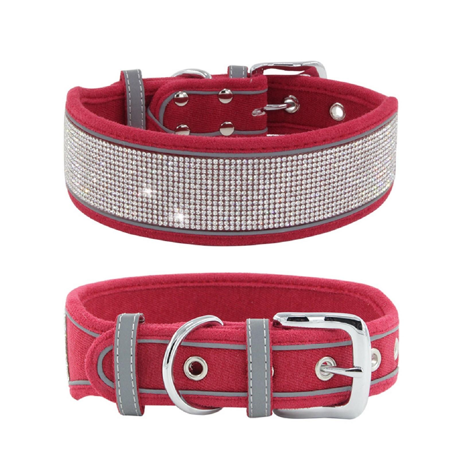 

Ошейник для домашних животных Ошейник для собак Ошейник для домашних животных с кристаллами и шипами для маленьких средних собак S красный