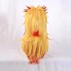 High Quality Anime Cosplay Rengoku Kyoujurou Cosplay Wig Blonde Red Ombre Heat Resistant Hair Pigtail Wigs + WigCap