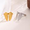 Creative Stainless Steel Cartoon Wings Rings for Women Girls Vintage Personlity Gold Color Opening Ring Trend Jewelry Wholesale