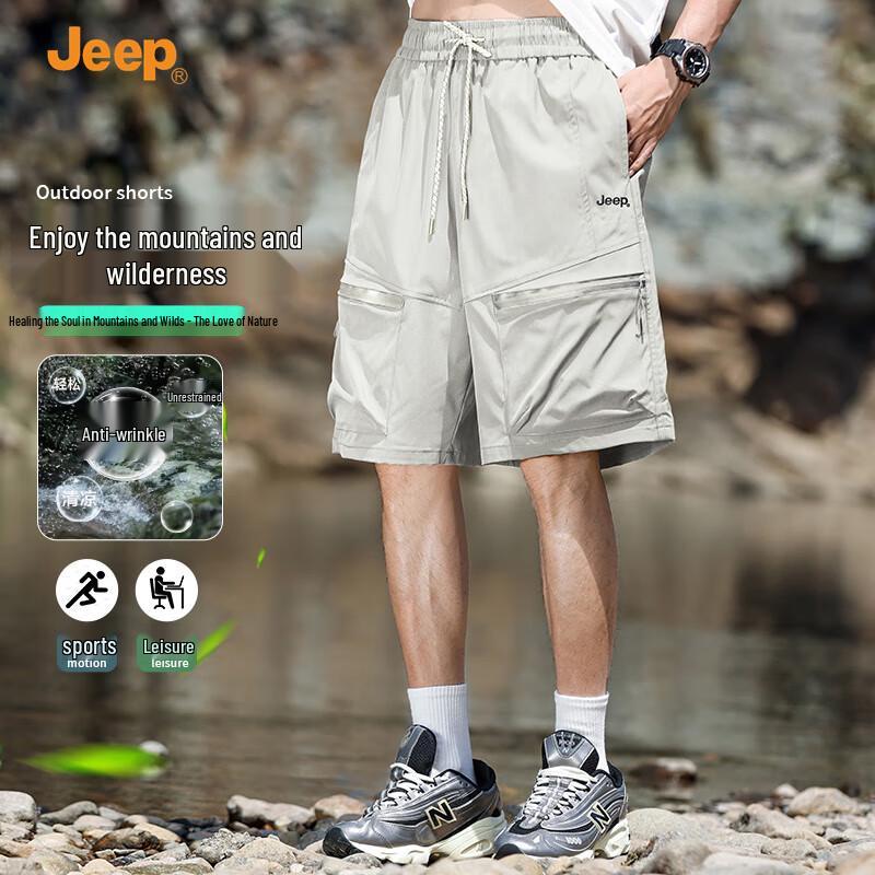 JEEP Men s 2025 Summer Loose Multi-Pocket Shorts XL