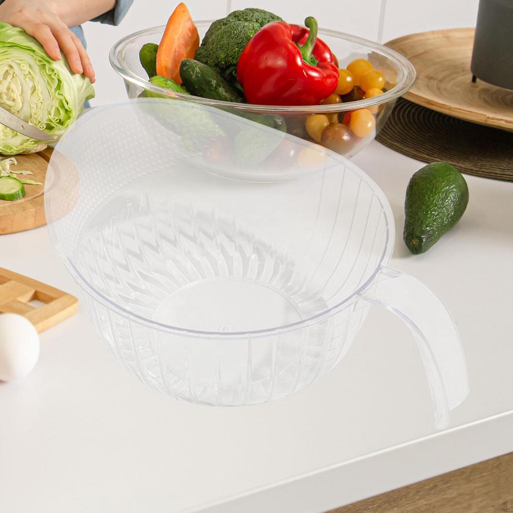 Rice Washer Strainer Container with Fine Mesh Colanders Sieve Bowl for Cleaning Veggie, Fruit ,Pasta