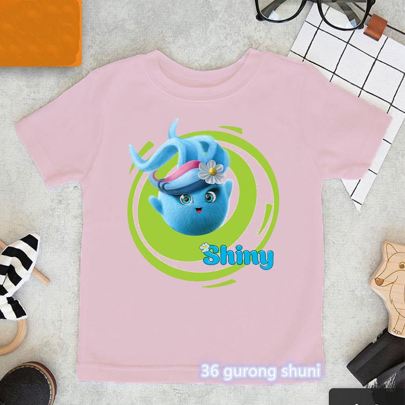 Kawaii Girls TShirts Cartoon Sunny Bunnies Graphic Print Baby Girls Clothes Fashion Aesthetic Children Tshirts Pink Shirt Tops