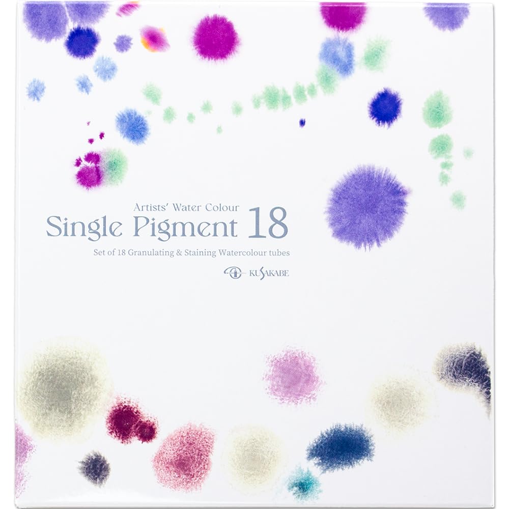 Kusakabe Single Pigment Watercolor Granulation 314055 Paints, & Staining, 18-Color Set,