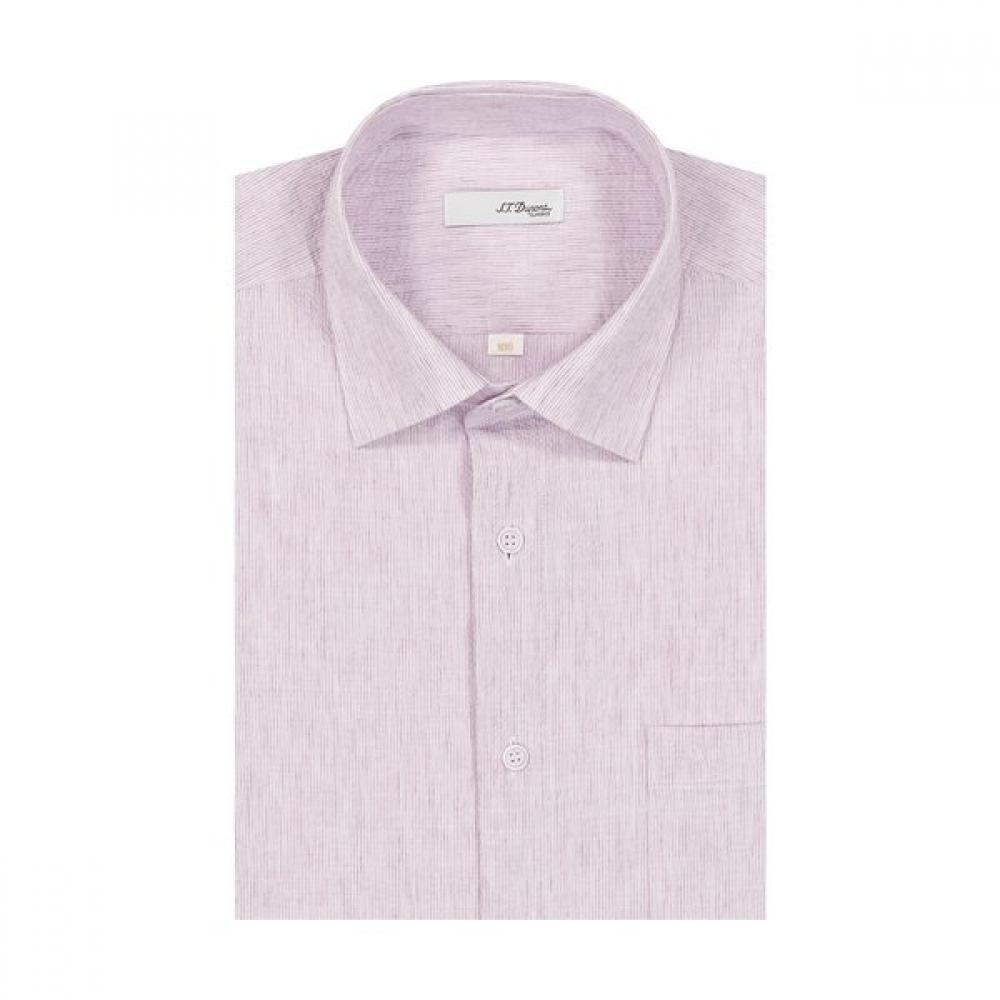

S.t. Dupont Linen Mix Striped Regular Fit Short Sleeve Shirt Se4mm11hs108spu 105