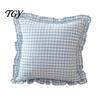 Federe Comode in Cotone Copricuscino Ruffle, Custodia a Quadri con Bordo Arricciato, Copricuscini da Divano 18x18 Pollici 20x12 Decorativi per Farmhouse