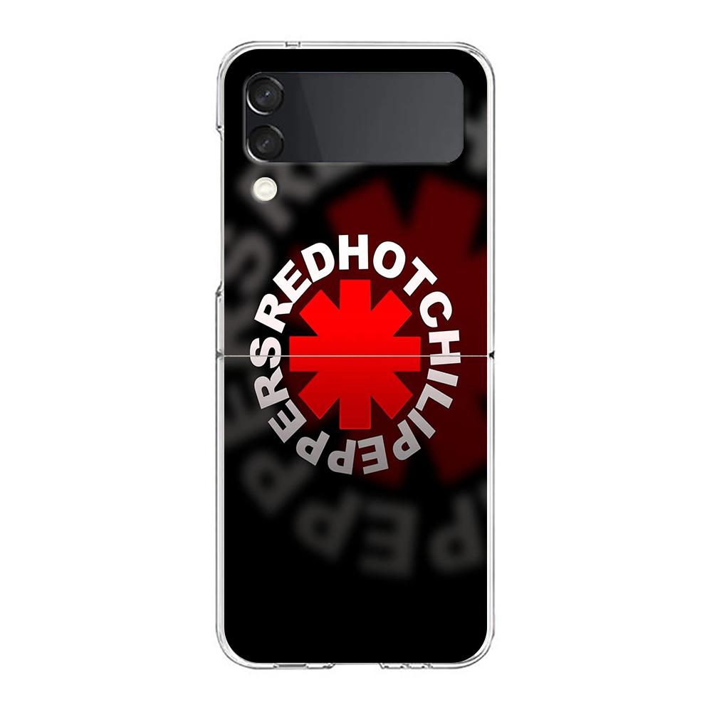 Phone Cover For Samsung Galaxy Z Flip 6 5 4 Case Transparent For Samsung Z Flip 3 Hard PC Foldable Shell Chili Red Capas Bags
