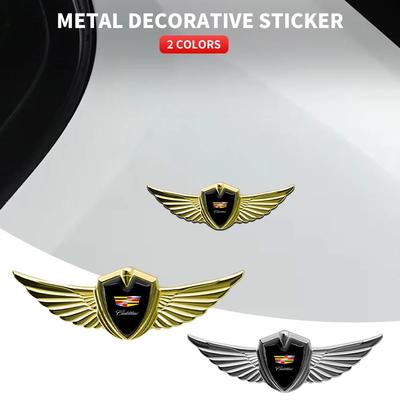 Car Styling 3D Metal Wings Trunk Side Window Body Sticker Decal For Escalade CTS ATS SRX STS XT5 XT4 XT6 XTS CT4