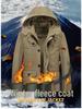 Men's Cross-Border Casual Fleece-Lined Cotton Jacket - Warm Mid-Length Trench for Autumn/Winter