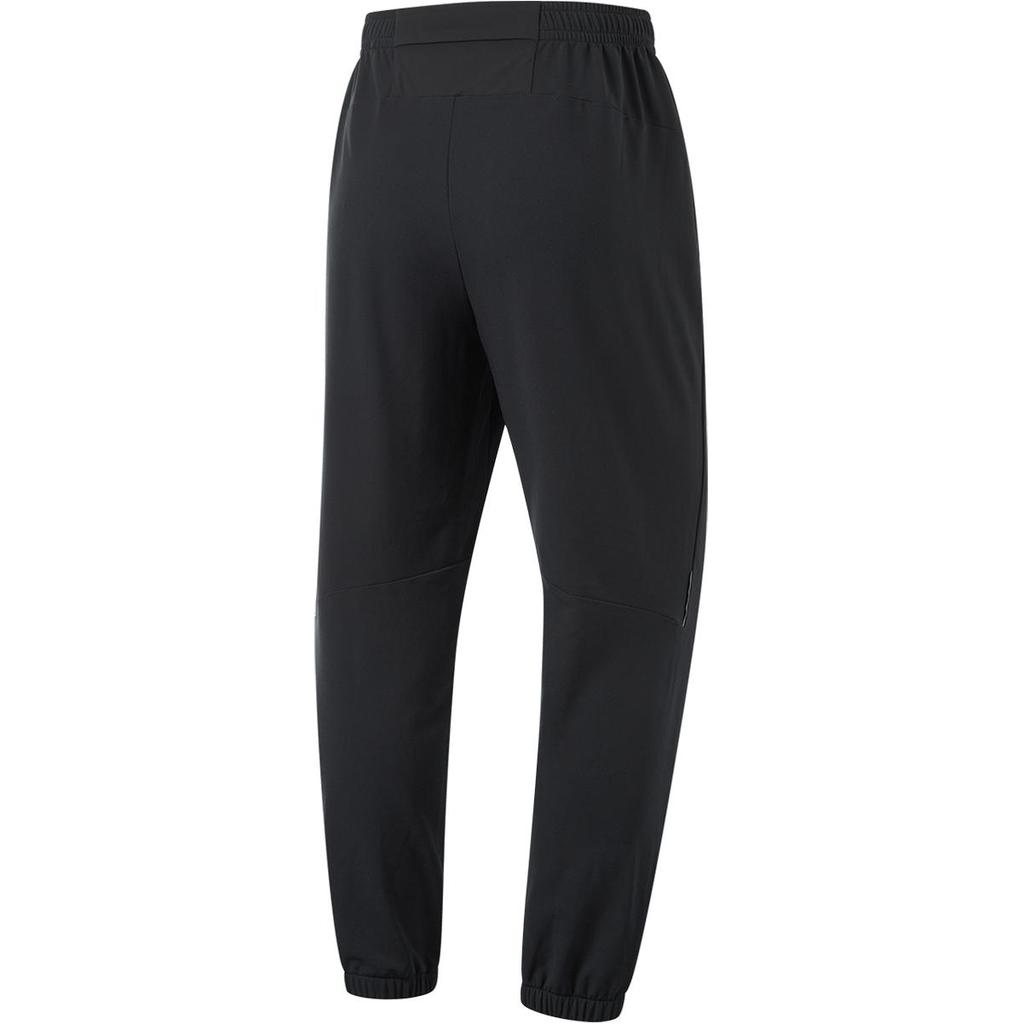 Li Ning Running Series Solid Color Sports Lace-Up Mid-Waist Comfortable Breathable Casual Pants Men bottoms Black AYKU173-1