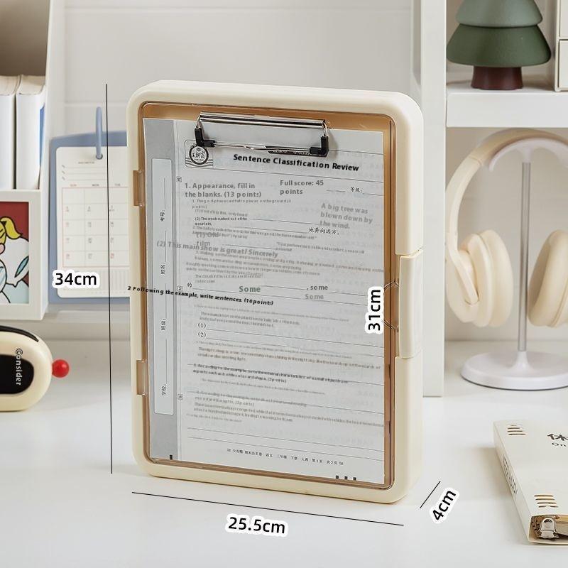 Multi Functional A4 Folder Large Capacity Korean Integrated Document Board File Organizer Simple Clamp Storage Box