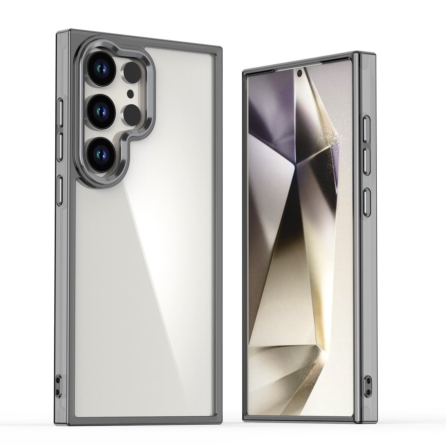 Compatible with Samsung S26 Ultra Bright Shadow phone case, S25 Ultra transparent shockproof case, and S24 Ultra protective case S26edge прозрачный черный