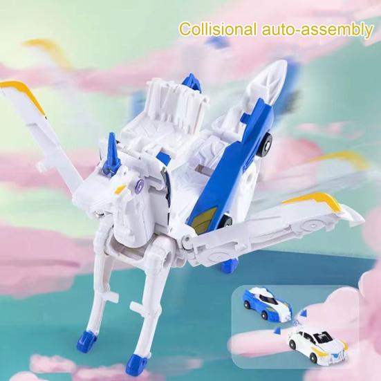 2Pcs/Set Transformable Flying Horse Car Toy Collision Deformation 2-In-1 Mini Vehicle Educational Transforming