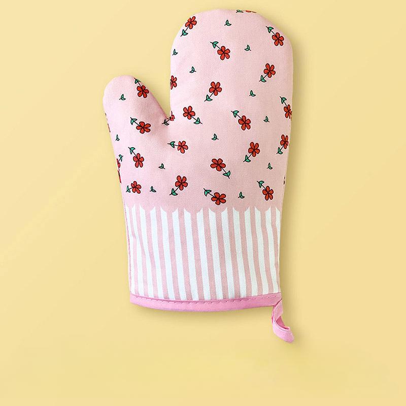 1PC New Pastoral Style Thickened Plaid Microwave Oven Insulation Gloves Microwave Oven Gloves Hot Gloves Kitchenware