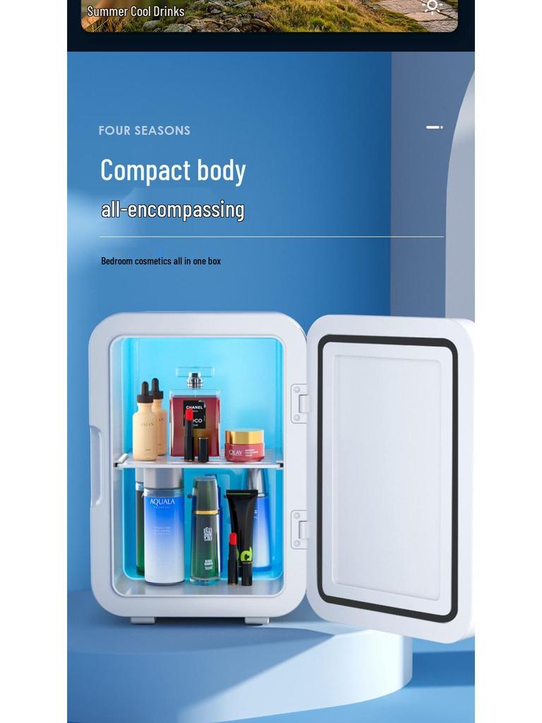 Compact Dual-Use Mini Fridge: Portable Retro Design for Home, Car, and Dorm with Cooling and Insulation Function.